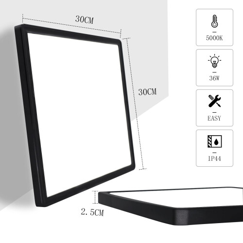 MLOQI 36W LED Bathroom Ceiling Lights, IP44 Waterproof, 1