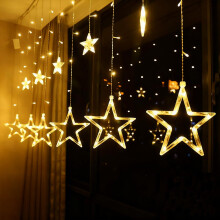 Christmas Star Window Lights,LED Curtain Light 2.5M Christmas Decorations Lights 138 LED 12 Star,Fairy Light for Xmas