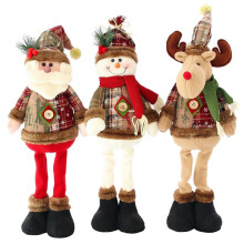 3PCS Christmas Decorative Christmas Dolls Reindeer Santa Claus Standing Doll New Year Ornament Christmas Merry Christmas