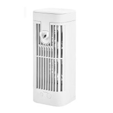 USB Portable Fan Air Cooler with Light Desktop Atomizing Air Conditioner Room Humidifier 1200mAh Long for Student