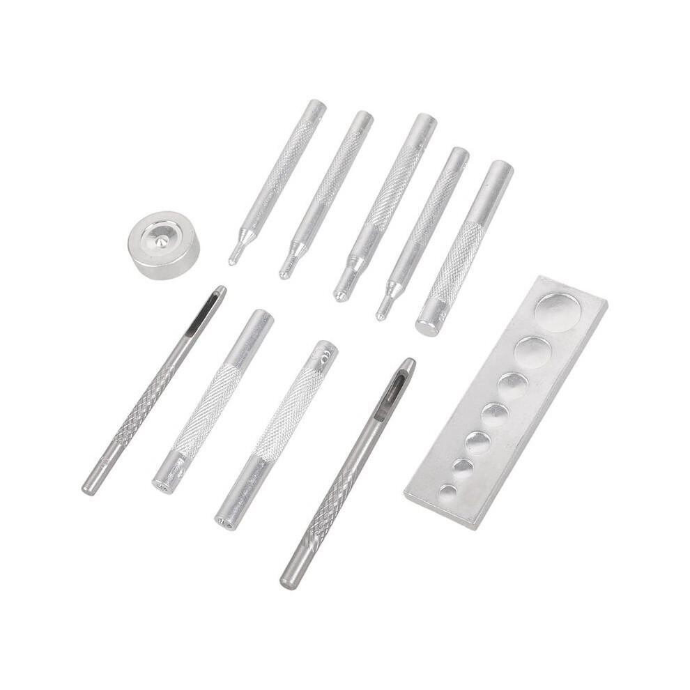 11 Pcs/Set Leathercraft Punched Tool Kit With Base For Crafting Holes In Leather, Canvas, Jackets 4714098967461