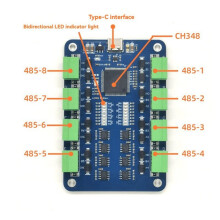 Konwerter USB na 8-Kanałowy Port Szeregowy RS485 Typu C na 8-Kanałowy Port Szeregowy 485, Moduł Rozszerzeń CH348 EKU081