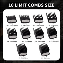 10 Pack Clipper Guard Set, Black Professional Clipper Guard Set, Compatible with Most Hair Clippers ,1/16 Inch to 1 Inch