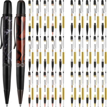30 Pack Woodturning Pen Kit Twist Ballpoint Pen Kit with Refill Copper for DIY Classroom Supplies Student Friends Gift