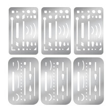 6PCS 2 Styles Stainless Steel Erasing Shields, Eraser Shield Eraser Template Drawing Template Shield Drafting Tools