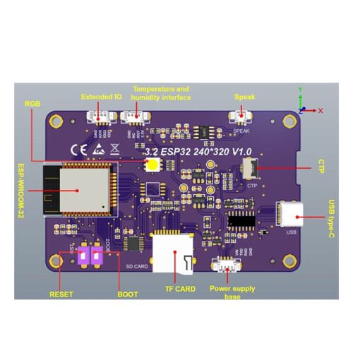3.2 Inch Resistive ESP32 Development Board Intelligent Display WiFi  MCU TFT Module 240x320 Touch Screen LVGL 2