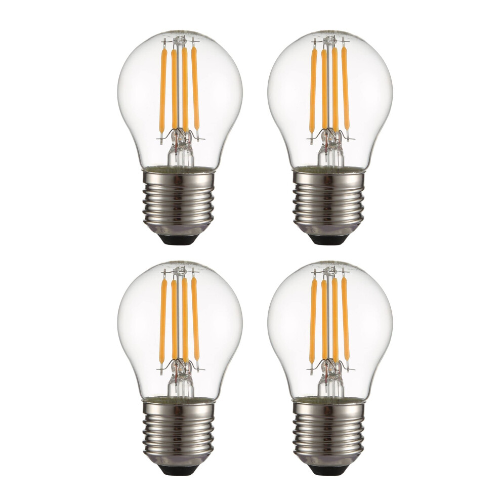 Tekled G45 Filament Vintage Dimmable Led Bulbs | E27 Edison Screw | Energy Saving 4W Bulb 40W Equivalent | Clear 2700K 470Lm | 4-Pack | Warm W Light 42342007