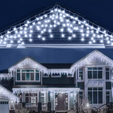 LEDYA Icicle Outdoor Christmas Lights, 55ft/17m 480 LED Outdoor Fairy Lights