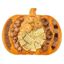 Skärbräda i Trä med Handtag för Halloweenpumpor, Charkuteribrädor i Trä, Serveringsfat för Köksdekoration