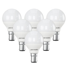 paul russells LED Golf Ball Light Small Bayonet Cap B15, 40w Equivalent Bulb, 4.9W 470Lumens LED Bulbs, 2700K Bright Warm White, Mini Globe Frosted G
