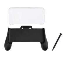 For NEW 2DS LL Ergonomic Hand Grip Protective Crystal Case and Stylus Pen Gaming Bundle for Enhanced and Protection