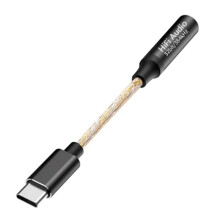 Wzmacniacz Słuchawkowy Usb-C do 3,5 mm Cx31993 Kabel Interfejsu Audio Adapter Dekodujący Dźwięk Hifi Konwerter Typu C Czarny