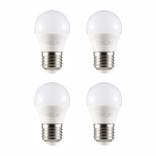 TEKLED G45 Golf Ball DIMMABLE LED Bulbs | E27 Edison Screw | Energy Saving 5W Light Bulb 40W Incandescent Bulb Equivalent | 2700K 400LM | 4-Pack | W