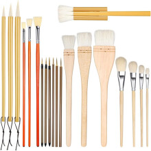 Pottery Glaze Brush Set, 20 Pcs Different Shapes Pottery Tools Wool Art, for Pottery Acrylic Watercolor, Acrylic