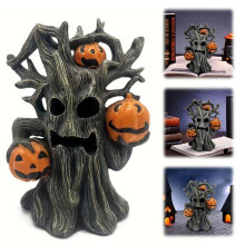 Halloween Pumpkin Tree Wear Resist Halloween Figurine Multi-Purpose Outdoor Garden Ornament for Holiday Display