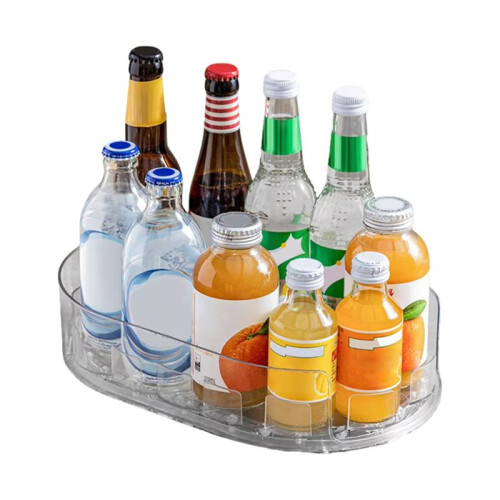 Refrigerator Rotating Storage Rack Rotatable Fridge Storage Box Turntable Organizer for Cabinet Kitchen Refrigerator B