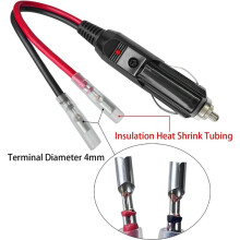 Car Replacement 12V/24V Lighter Plug with Lead and Wiring Single Terminal Lighter DIY Power Cord