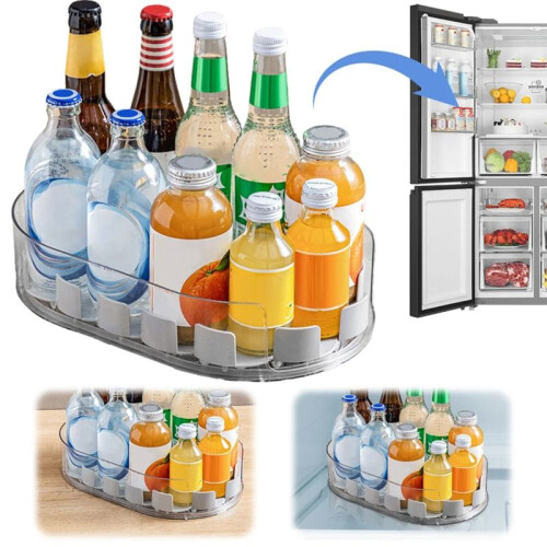 Refrigerator Rotating Storage Rack Rotatable Fridge Storage Box Turntable Organizer for Cabinet Kitchen Refrigerator C 1