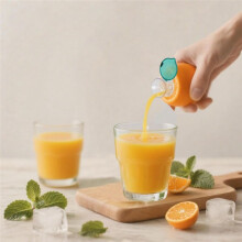 2 Pcs Lemon Squeezer,Screw-Top Lemon Squeezer, Screw Cap Juicer with Built-in Filter, Portable Lemon Juicer with Lid