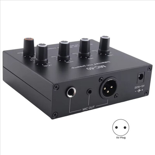 MIC-60 3-Band Equalizer Balanced Mic Preamp Microphone Preamplifier with  Cable and 3.5mm Cable EU Plug 1