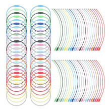 150pcs Colored Wire Keychain Cable,6 Inches Stainless Steel Large Cable Key Ring,1.5mm Coated Keychain Rings