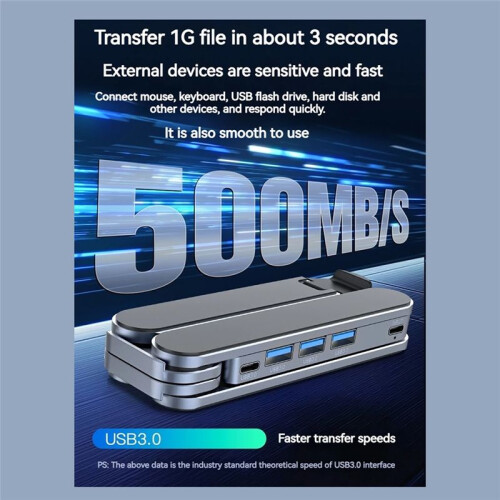 Suporte dobrável 2 em 1 para laptop e hub USB C ajustável com várias portas e estação de encaixe USB C para laptops de 10 a 17 polegadas 1