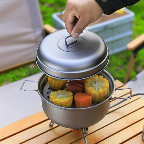 Titanium Camping Soeppanset Buiten Lichte Stoomboot met Stoomcompartiment 2