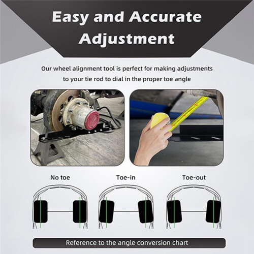 Wheel Alignment Tool Kit 2Pcs, Heavy Duty Toe Alignment Tool Plates with Tape Measures, Car Front End Alignment Tool 1