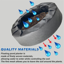 2pcs Floating Pond Flowerpot Woven Fabric Floating Flowerpot for Ponds Hydroponics Floating for Ponds Water Features