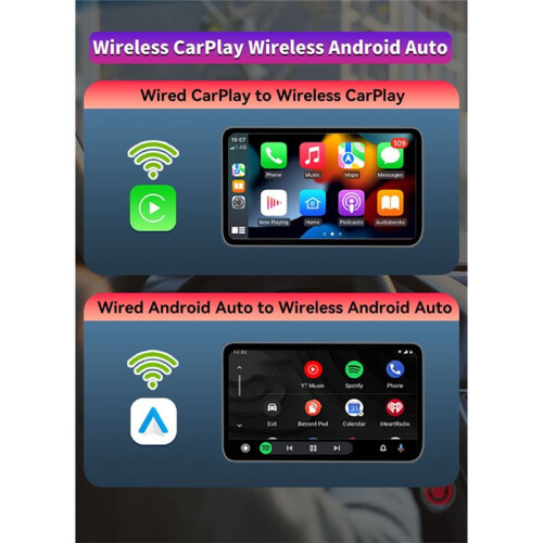 2 in 1 Wireless CarPlay Adapter for Android Auto Wireless Adapter WiFi Type-C USB Plug and  Carplay Wireless Adapter 2
