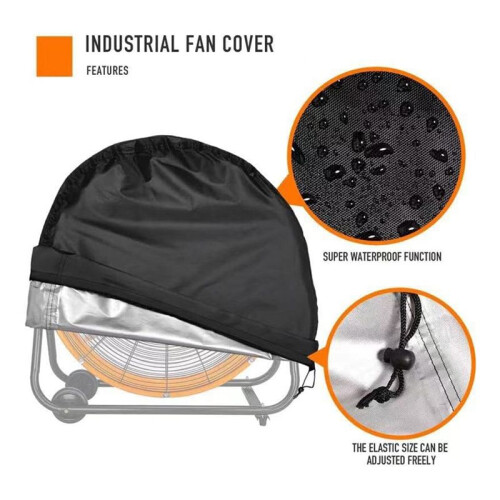 Capa para Ventilador Industrial - Resistente À Água e Poeira para Ventilador de Piso de Alta Velocidade de 24 Polegadas, para Ambientes Internos e 1