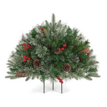 Christmas Urn Filler Outdoor Light Planter Filler with Tripod Stake Holiday Decoration for Family Gatherings Garden A
