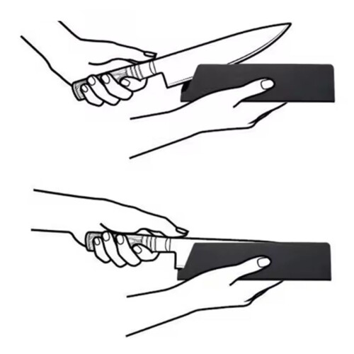 8-Piece Knife  Guard Set Black Universal ABS Plastic Sheath Non-Toxic  Lining Chef Kitchen Tools 2