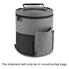 Sac de Rangement pour Fils avec Poches Latérales et Couvercle Zippé 28 X 33 cm, Organiseur de Fils avec Poignée et Bandoulière, Rangement pour