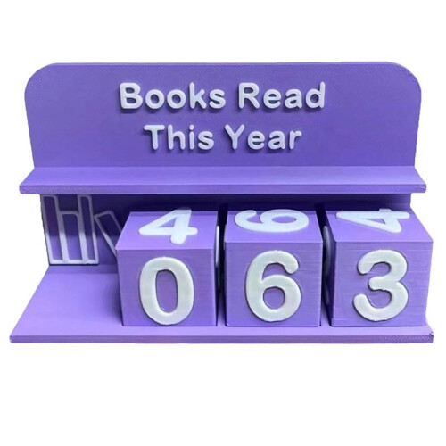 Bookshelf Decor Book Read This Year Counter, 3d Challenge Reading Tracker, Reading Challenge Gift, Number-Blocks Sign B