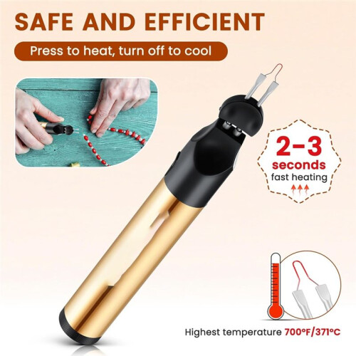 Beading Cords Burner with 2PCS Tips, Thread Burner, Cautery Pen for Jewelry Making,for Leather  Stringing Projects 2