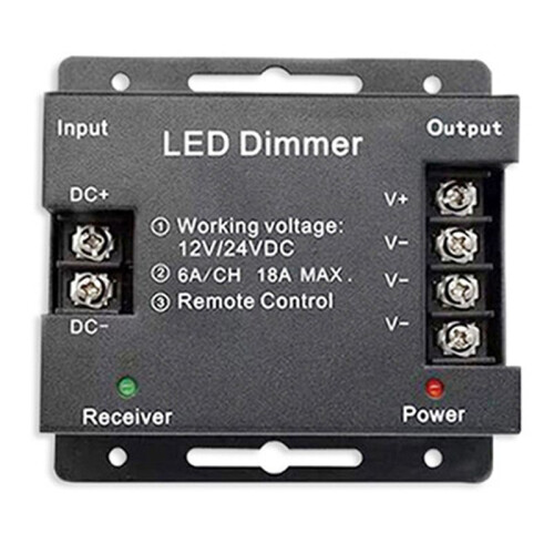 18A LED Monochrome Controller Dimmer 12V 24V with RF Wireless Touch Remote Control for Single Color Light Bar 1