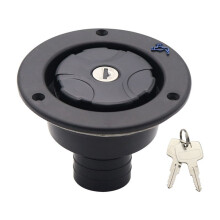 Lockable Filler Neck for Water Tanks Caravan Fresh Water Fill Hatch Inlet Trailer Tank Caps RV Accessory(Black)