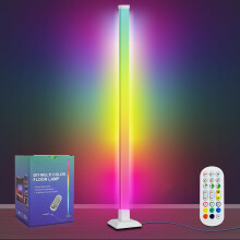 HOMELYLIFE LED Floor Lamp, 59" RGB Corner Lamp Remote Control with 16 Million Colors and Multicolour Scene Modes, Music Sync, Corner Floor Light for