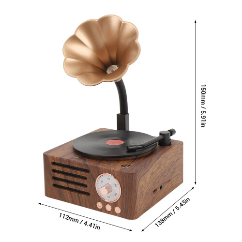 WoodGrain tocadiscos Bluetooth 1500mAh 138x112x150mm 1