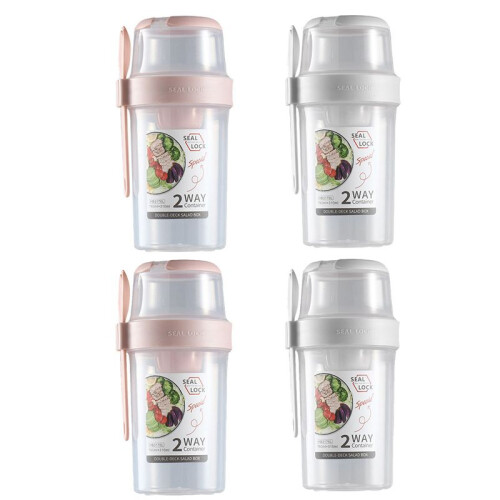 Leak-Proof Overnight Oats Containers with Lids - Yogurt Containers with Lids - Mason Jars Stackable Design, 4-Pack
