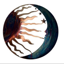 Elegant Sun and Moon Wall Art Metal Decor Eye Catching Sculpture Beautifully Festive Decoration Fine Craftsmanship Metal