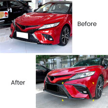 Car Front Bumper Light Frames Spoiler Racing Grille Cover for Camry 8Th Generation 2018 2019 2020 Sport(Black)