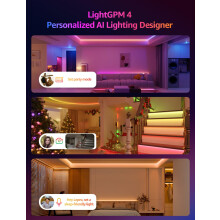 Lepro S2 AI Smart LED Strip Light 10M RGBW+IC, Works with Alexa, Google Assistant, Music Sync, 2400LM White Light, Personalized AI Lighting Designer,