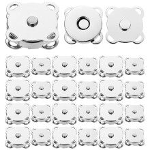 30 PièCes Boutons MagnéTiques, Boutons MagnéTiques 14 Mm/18 mm pour Sacs, Boutons MagnéTiques en MéTal Argenté, Boutons Pression Prune