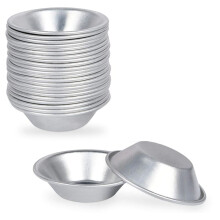 25 Pack Egg Tart Mold Egg Tart Cup Egg Tart Base, Round Resuable Nonstick (Aluminum)
