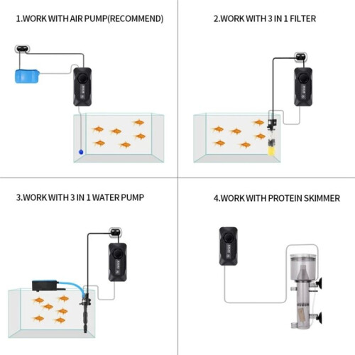 Aquarium Ozone Generator 120Mg Adjustable Fish Tank Air Water Ozonator Algae Removal Sterilization EU Plug 2
