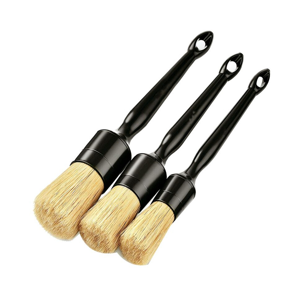 3Pc Car Exterior Interior Detail Brush Hair Bristle Brushes For Car Cleaning Auto Detail Tools Dashboard Cleaning Brush 6031282507936
