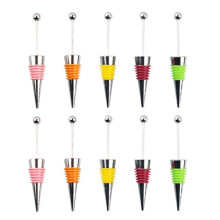 10Pcs DIY Beadable Wine Stopper Party Wedding Bar Decor Sealed Fresh-Keeping Wine Champagne Stopper