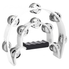 Half Moon Tambourine - Musikinstrument Percussion Drum & Guitar Playing (Weiß)